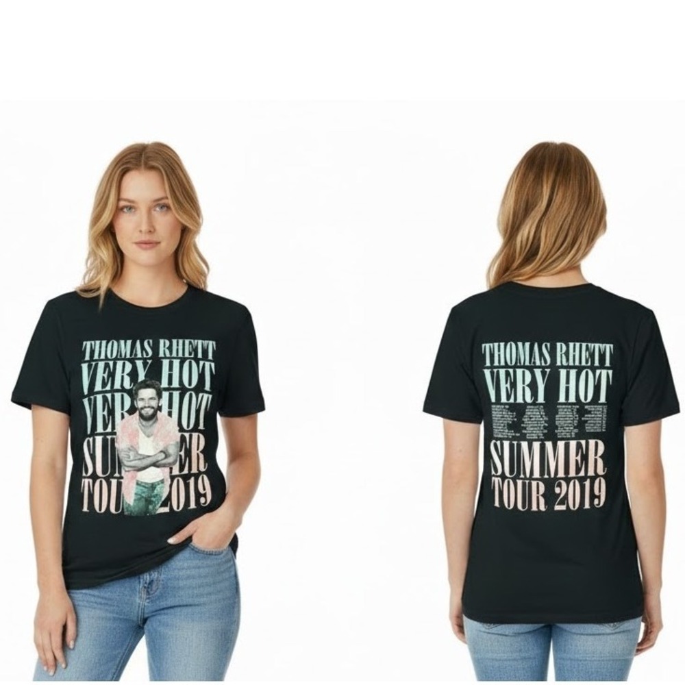 Thomas Rhett T-Shirt Size‎ Small Black Very Hot Summer Tour 2019 Concert Merch